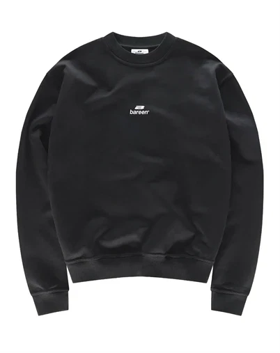 Bareen - Logo Oversized Crewneck Sweatshirt - Black